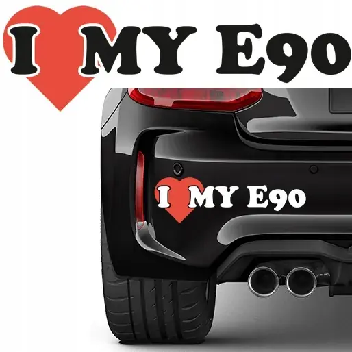 NAKLEJKA na samochód I LOVE MY E90 6x20 Nowość