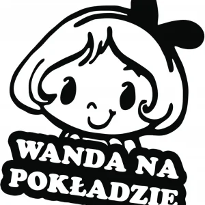 WANDA W SAMOCHODZIE naklejka w aucie 18x15 kolory Ekspresowa dostawa