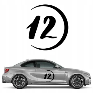 Tani 1x NAKLEJKA na samochód CYFRY KOŁO wysokość 44 cm