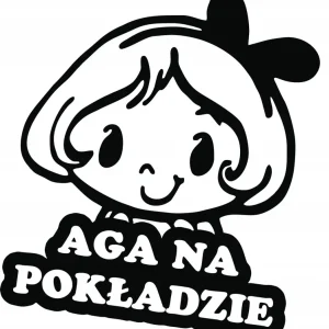 Kup teraz AGA W SAMOCHODZIE naklejka w aucie 18x15 kolory