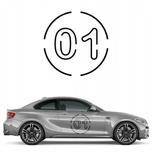 Wyprzedaż 1x NAKLEJKA na samochód CYFRY KOŁO wysokość 44 cm