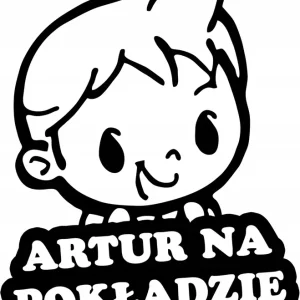 ARTUR W SAMOCHODZIE naklejka w aucie 18x15 kolory Niska cena