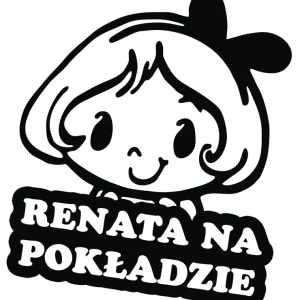 Kup teraz RENATA W SAMOCHODZIE naklejka w aucie 18x15 kolory