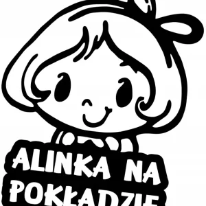 Darmowa dostawa ALINKA W SAMOCHODZIE naklejka w aucie 18x15 kolory
