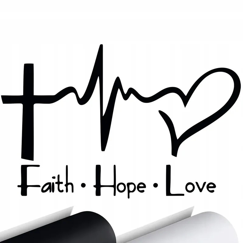 Autentyczny NAKLEJKA na samochód Faith Hope Love 10x15