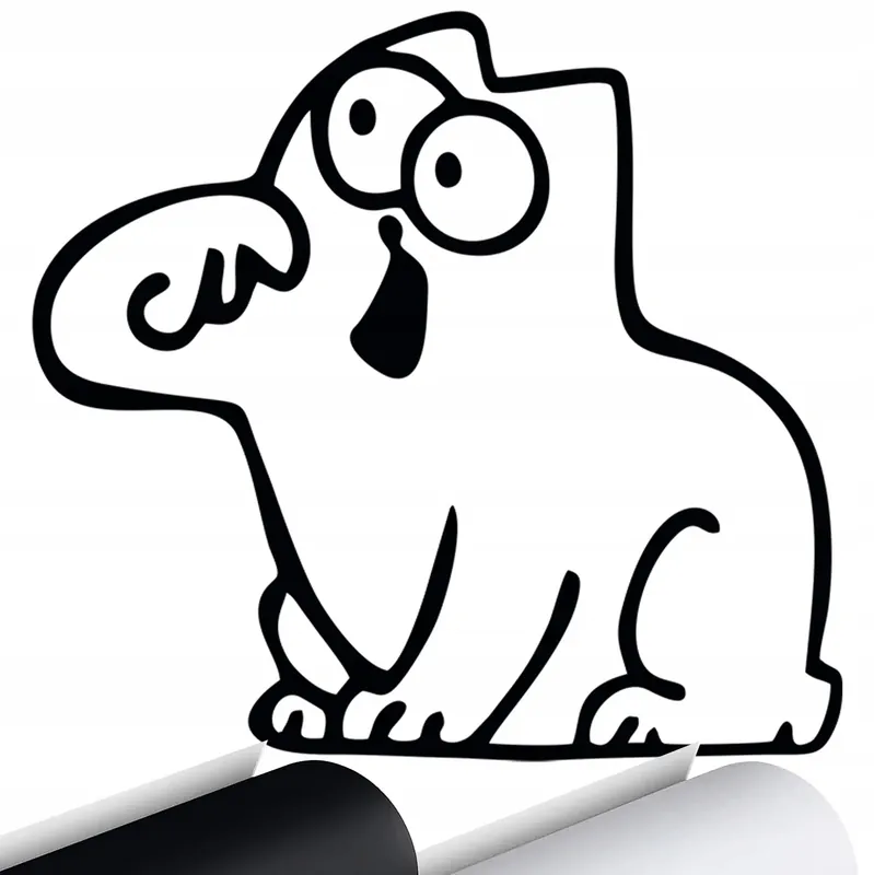 NAKLEJKA na auto GŁODNY KOT SIMON miska na klapkę Kup teraz