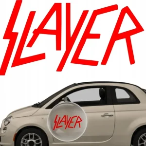 Naklejka na samochód auto, szybę lakier, tuning, SLAYER logo metal 15cm Bezpieczna płatność
