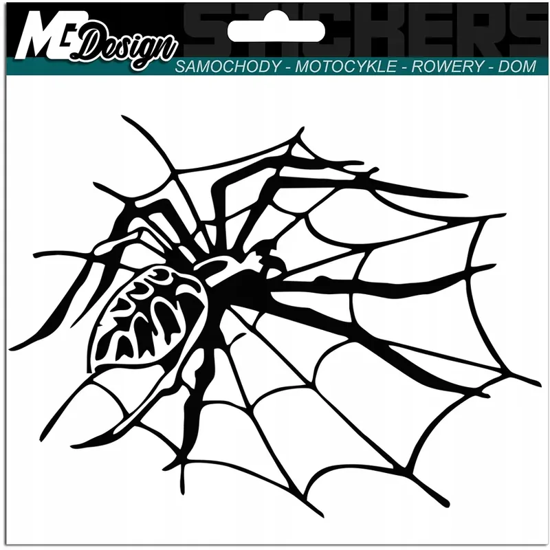 Popularny NAKLEJKA na samochód PAJĄK PAJĘCZYNA SPIDER 11x15
