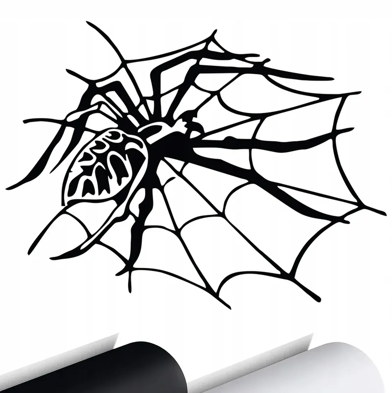 NAKLEJKA na samochód PAJĄK PAJĘCZYNA SPIDER 11x15 Tani