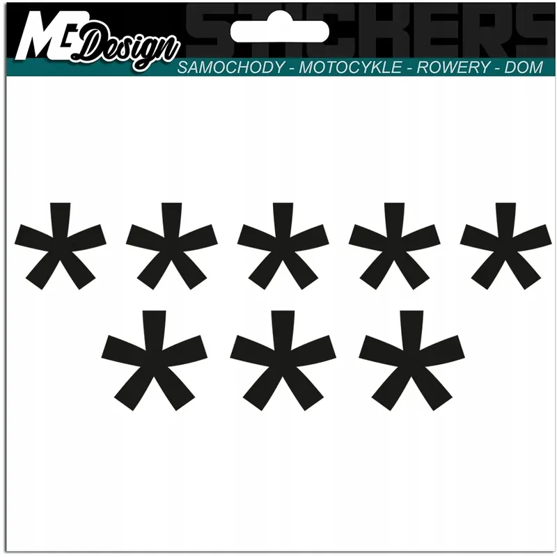 Niska cena NAKLEJKA na samochód auto 8 GWIAZDEK 6x16