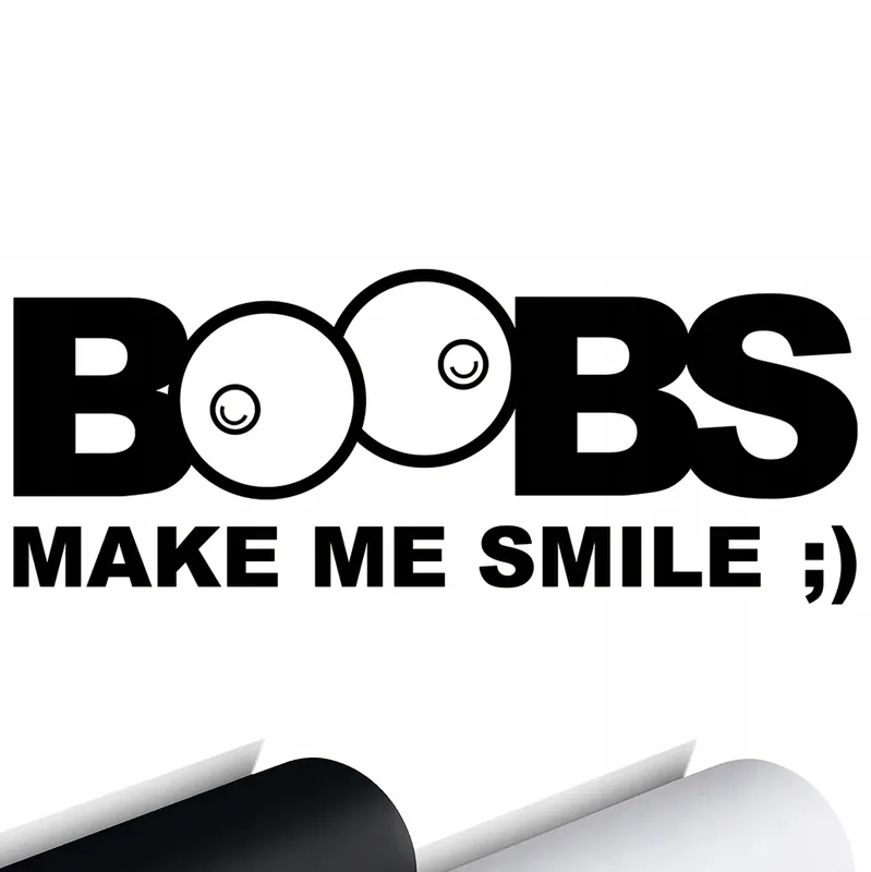 Darmowa dostawa NAKLEJKA na samochód auto BOOBS smile 6x15cm