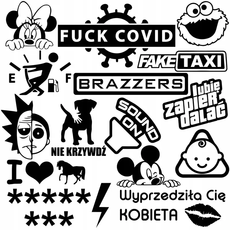 Premium Naklejki polimerowe na samochód wodoodporne 45 cm