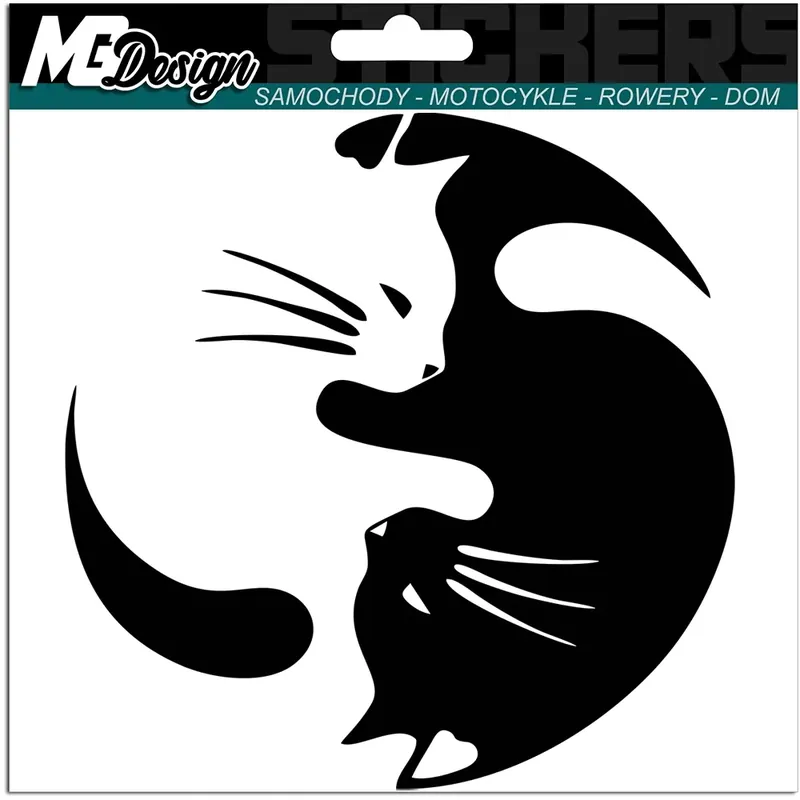 Zamów teraz NAKLEJKA na samochód KOTY KOTKI YING YANG 15x15