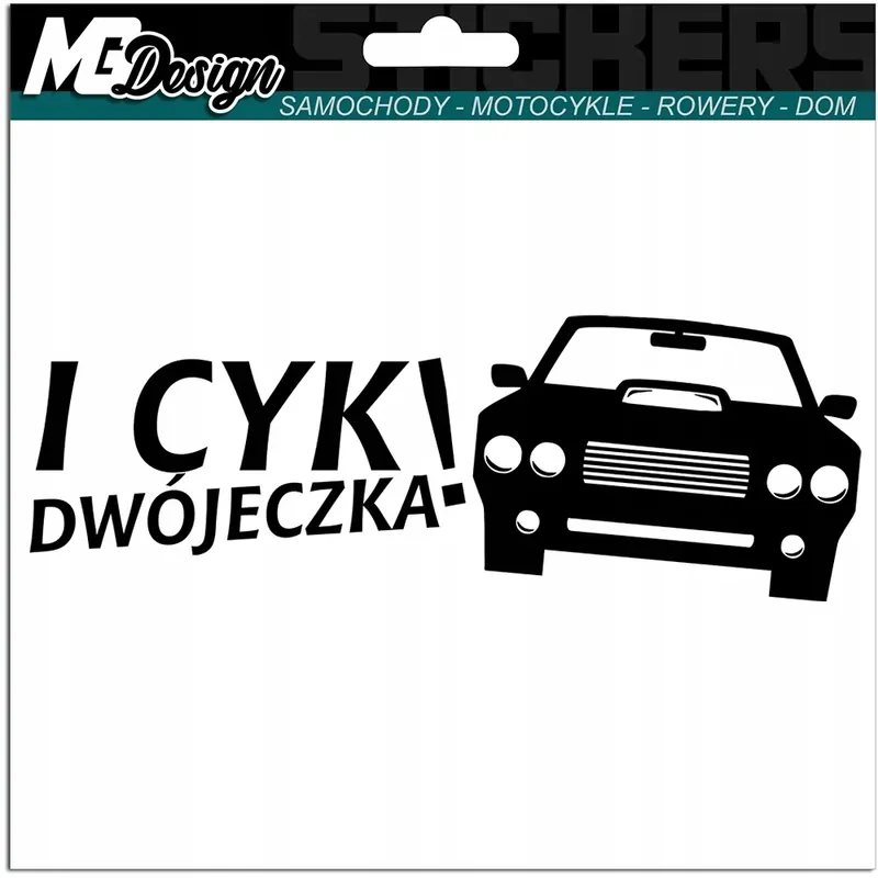 Premium ŚMIESZNE I CYK DWÓJECZKA naklejka NA AUTO 20X15cm