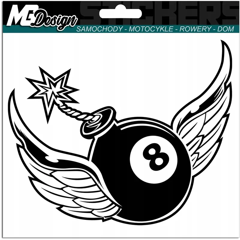 Niska cena NAKLEJKA na samochód SZCZĘŚLIWA BILA BILARD 12x14