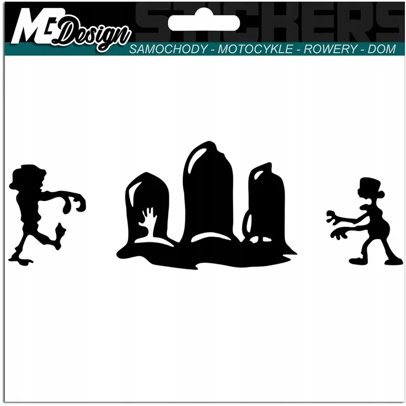 Szybka dostawa NAKLEJKA na auto ZOMBIE Cmentarz Groby Scary 5x15