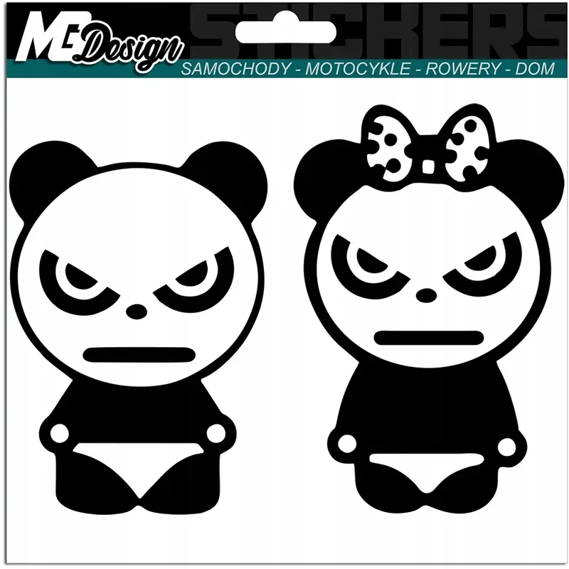 Autentyczny NAKLEJKA na auto PANDY MISIE ANGRY PANDA JDM 11x15