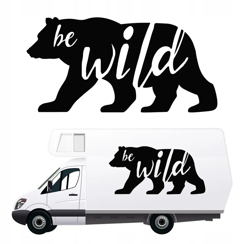 NAKLEJKI na samochód kempingowy WILD KAMPER 140 cm Autentyczny
