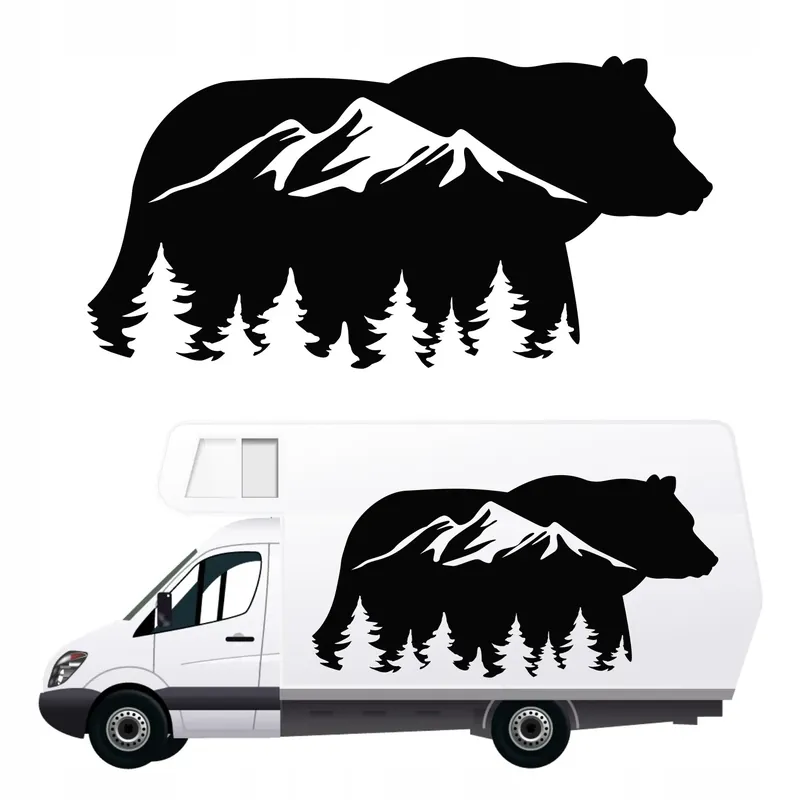 Tani NAKLEJKI na samochód kempingowy AUTO KAMPER 140 cm