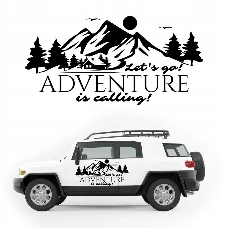 Oryginalny Naklejka KAMPER góry ADVENTURE auto 100 cm