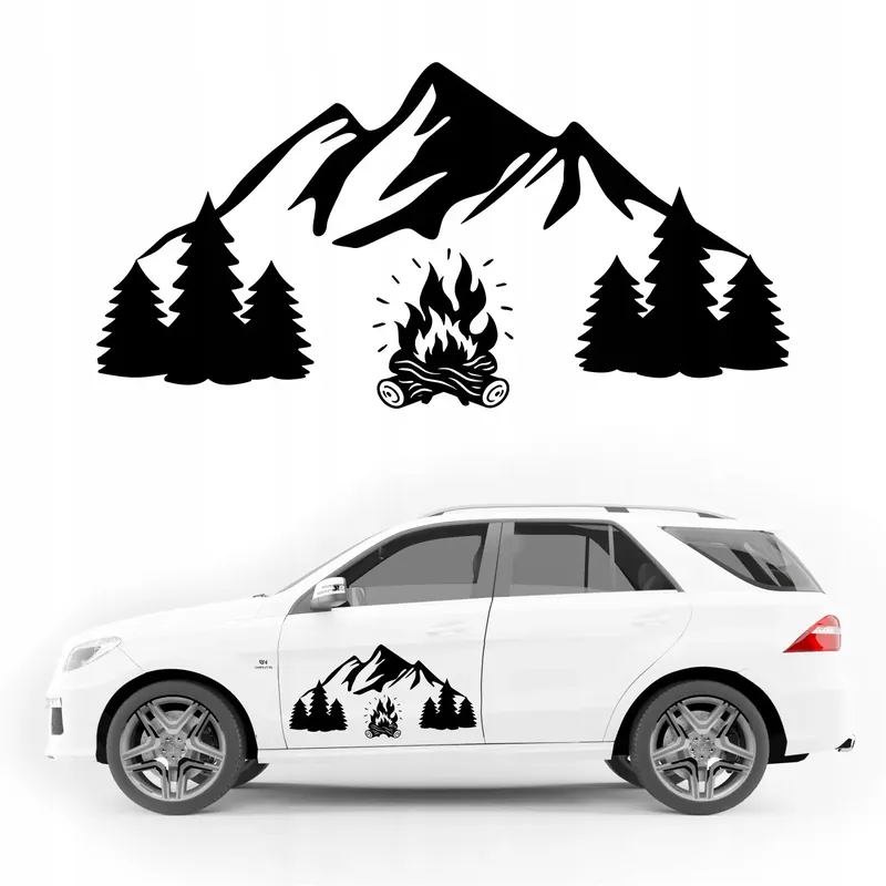 Popularny NAKLEJKI na samochód kempingowy KAMPERA busa 50 cm