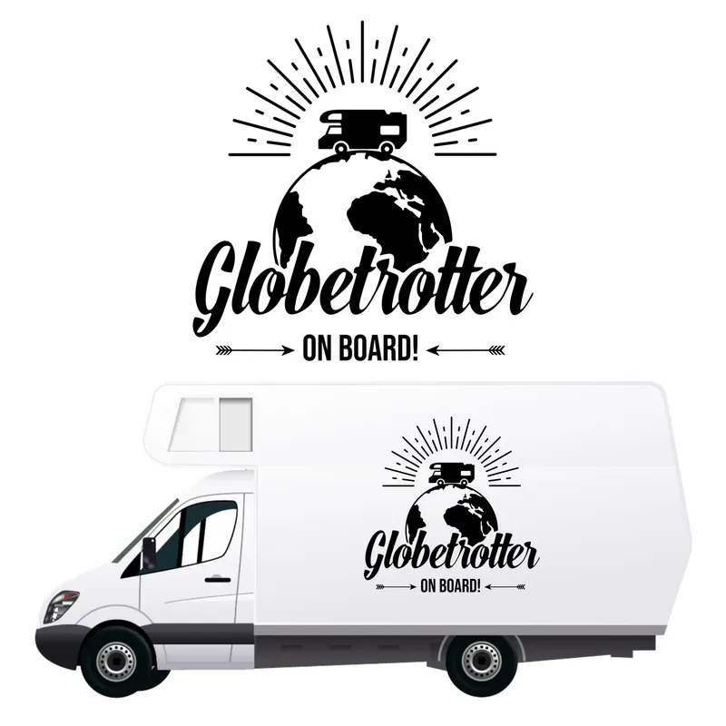 Naklejka kamper GLOBETROTTER auto przyczepę 70 cm Ostatnia szansa