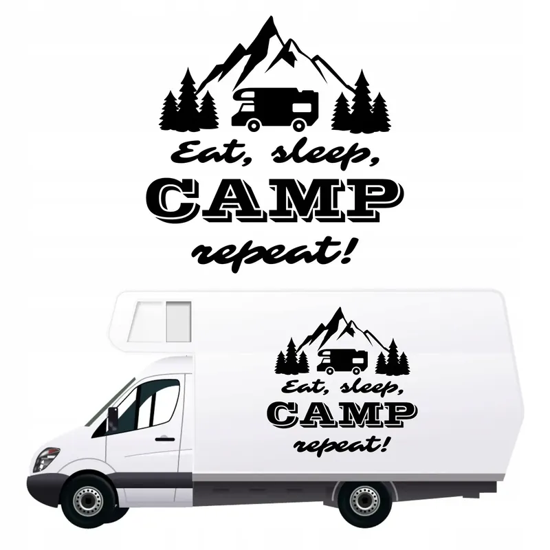 Szybka dostawa Naklejka kamper GÓRY LAS auto przyczepę 70 cm