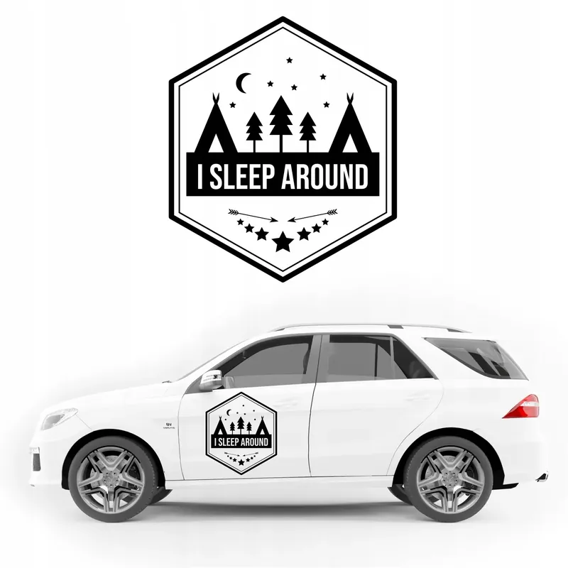 Popularny Naklejka kamper CAMPING auto przyczepę 35 cm