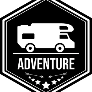 Zamów teraz Naklejki na samochód auto KAMPER ADVENTURE przyczepę kempingową 35 cm