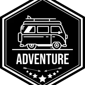Oferta NAKLEJKA na samochód KAMPER ADVENTURE przyczepę kempingową camper 50 cm