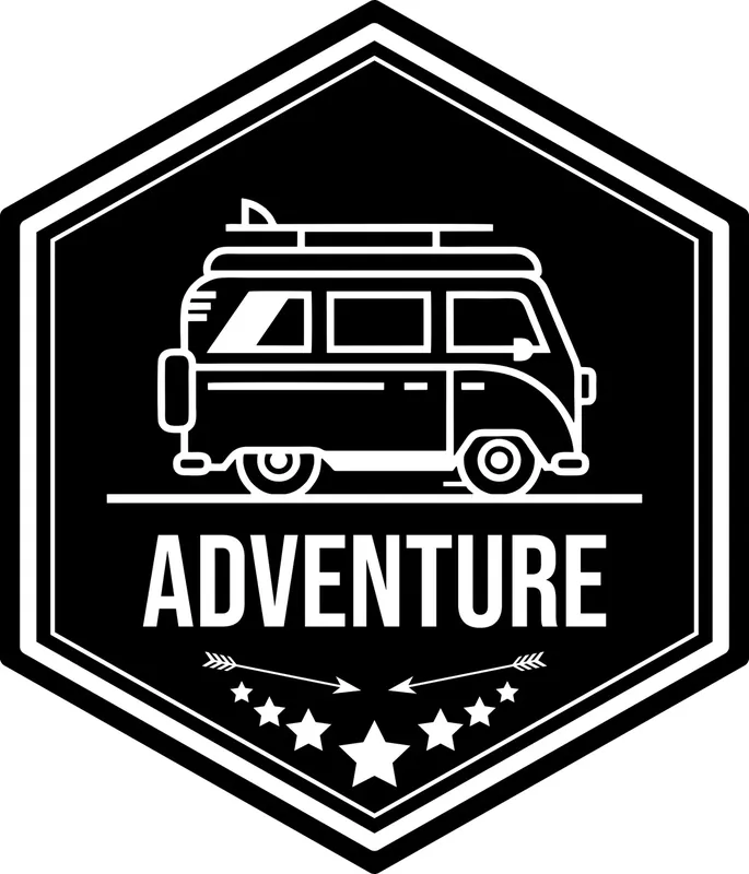 Oferta NAKLEJKA na samochód KAMPER ADVENTURE przyczepę kempingową camper 50 cm