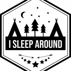 Naklejki na samochód auto KAMPER LAS namiot przyczepę kempingową 35 cm Nowość