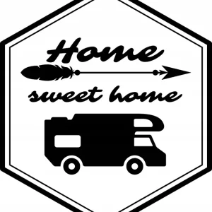 Szybka dostawa NAKLEJKA HOME na samochód auto KAMPER przyczepa kempingowa 70 cm