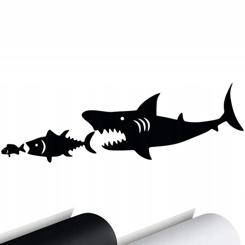 NAKLEJKA na samochód RYBY Rekin Polowanie 16x5 Zwrot pieniędzy