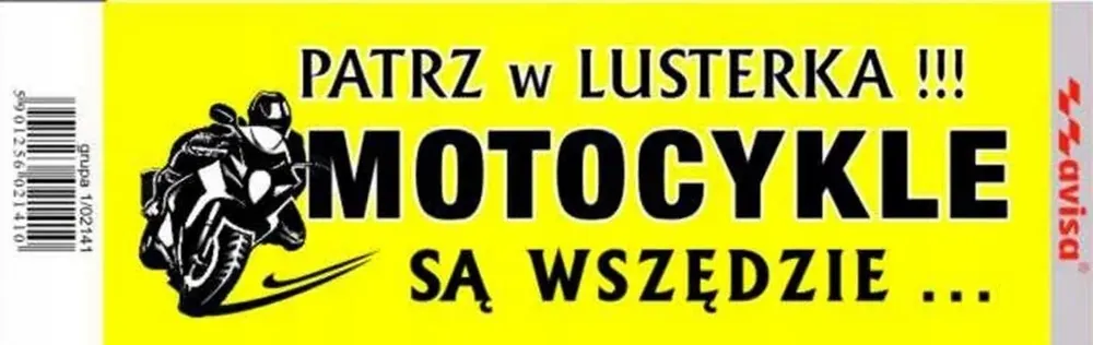 Naklejka Nalepka PATRZ W LUSTERKA MOTOCYKLE Oferta limitowana