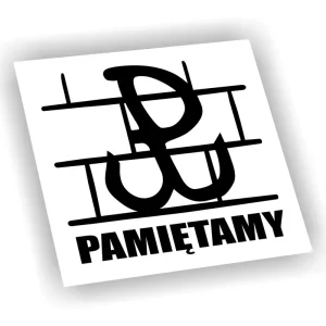 Naklejka POLSKA WALCZĄCA PAMIĘTAMY kolor CZARNY naklejki patriotyczne! Nowość