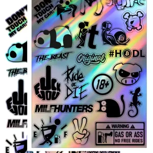 Zestaw Naklejek na samochód auto Tuning JDM Holograficzne CAR STICKERS Nowość