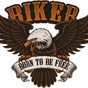 NAKLEJKA na motor ORZEŁ BORN TO BE FREE 15x20 cm Nowość