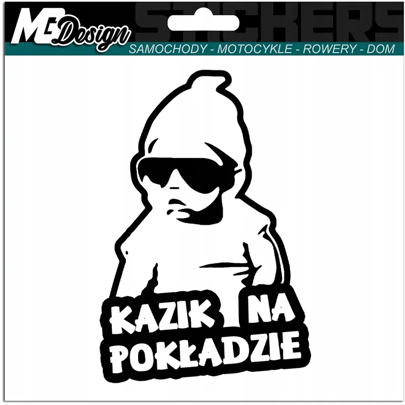 Ekspresowa dostawa KAZIK W SAMOCHODZIE naklejka AUTO 18x14 kolor