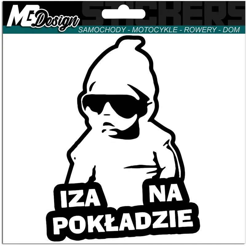 IZA W SAMOCHODZIE naklejka AUTO 18x14 kolor Szybka dostawa