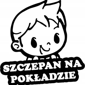 SZCZEPAN W SAMOCHODZIE naklejka 18x15 kolory Oferta
