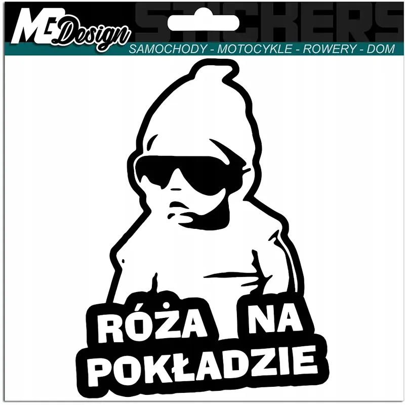 Ostatnia szansa RÓŻA W SAMOCHODZIE naklejka AUTO 18x14 kolor