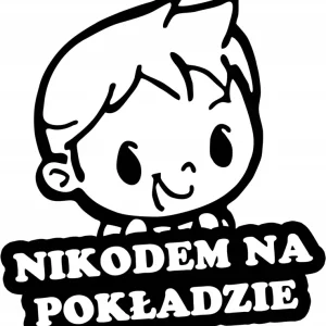 NIKODEM W SAMOCHODZIE naklejka 18x15 kolory Tylko dziś