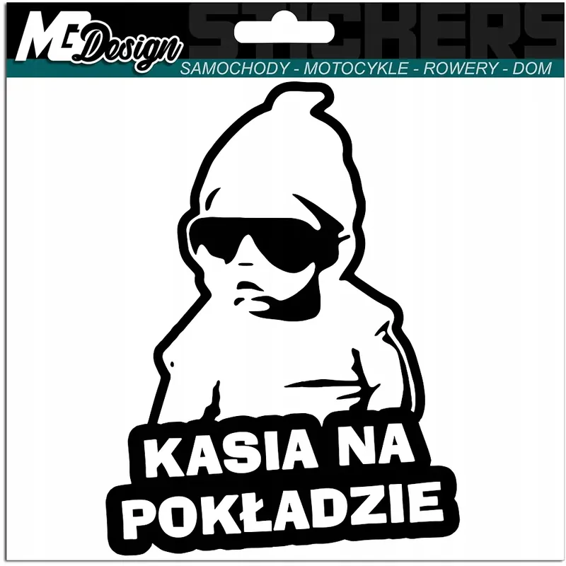 KASIA W SAMOCHODZIE naklejka AUTO 18x14 kolor Premium