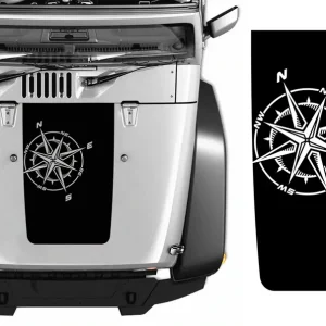 Nowość NAKLEJKi NA MASKĘ NA BOK SAMOCHODU KOMPAS 90x58cm