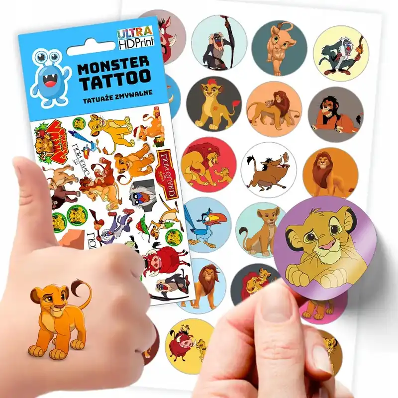 ZESTAW NAKLEJKI + TATUAŻE KRÓL LEW Kup teraz