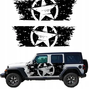 Wysoka jakość NAKLEJKA na samochód GWIAZDA SZARPANA JEEP 2mx64cm