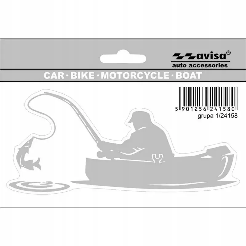 NAKLEJKA NALEPKA WĘDKARZ W ŁÓDCE Łowienie Ryb Ryba Oferta