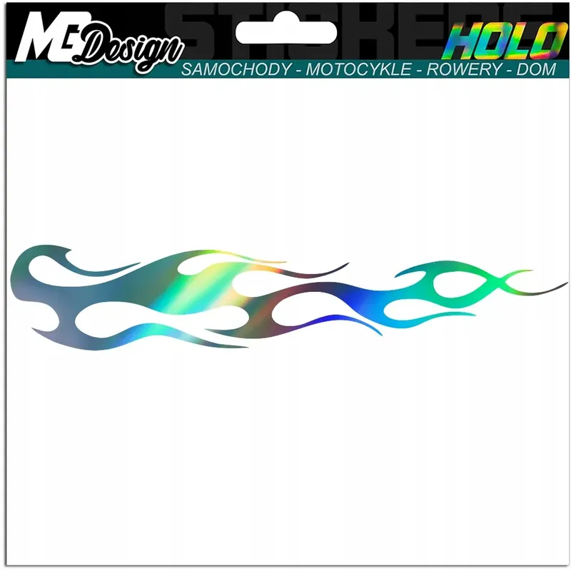 NAKLEJKA NA SAMOCHÓD PŁOMIENIE ognie FIRE HOLOGRAM Tani