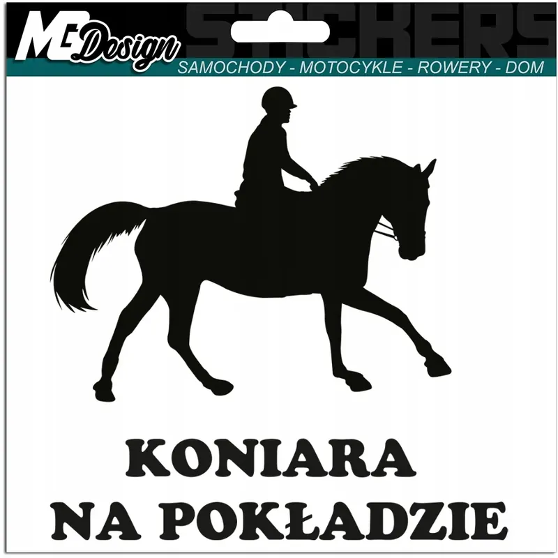 Wysoka jakość NAKLEJKA na samochód KONIARA NA POKŁADZIE KOŃ HORSE HOBBY 15x15